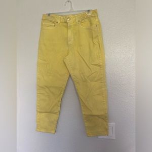 4/$25 Michael Kors Yellow Izzy Cropped Skinny Jeans Pants Size 8